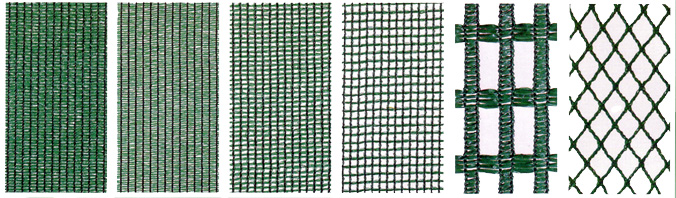 Shadding sheeds and protection nets (shadding value approx.: 85, 75, 65, 50, 45, 30 %)